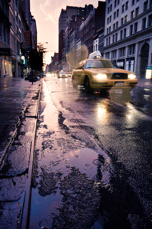 Rainy taxi.