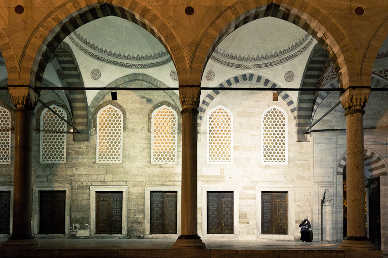 Under the Blue Mosque's Archways.