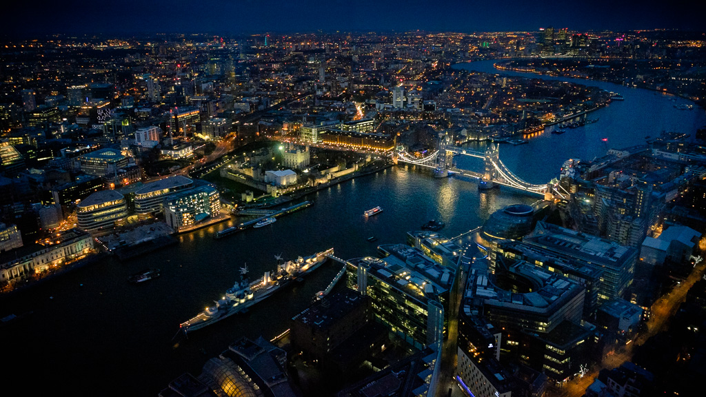 Tower bridge from the Shard.